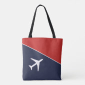Funky White Plane Airplane Pilot Aviation Tote Bag (Achterkant)