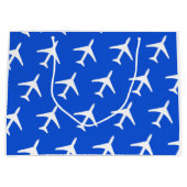 Funky White Plane Airplane Pilot Flying Airways Groot Cadeauzakje (Voorkant)