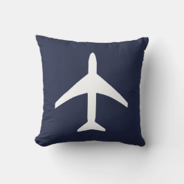 Funky White Plane Airplane Pilot Flying Cushion Kussen