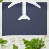 Funky White Plane Airplane Pilot Flying Theedoek (Gevouwen)