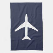 Funky White Plane Airplane Pilot Flying Theedoek (Verticaal)