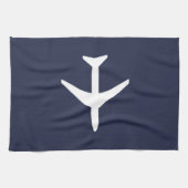 Funky White Plane Airplane Pilot Flying Theedoek (Horizontaal)