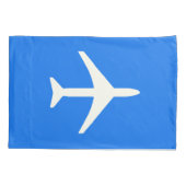 Funky White Plane Blue Background Pilot Aviation Kussensloop (Achterkant)