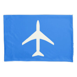 Funky White Plane Blue Background Pilot Aviation Kussensloop