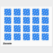 Funky White Plane Blue Background Pilot Aviation Vierkante Sticker (Vel)