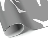 Funky White Plane Grey Background Pilot Aviation Cadeaupapier (Rol Hoek)