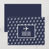 Funky White Plane Pilot Aviation Briefkaart (Voorkant / Achterkant)