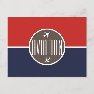 Funky White Plane Pilot Aviation Briefkaart
