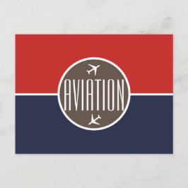 Funky White Plane Pilot Aviation Briefkaart