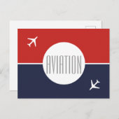 Funky White Plane Pilot Aviation Briefkaart (Voorkant / Achterkant)