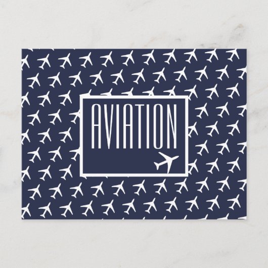 Funky White Plane Pilot Aviation Briefkaart (Voorkant)