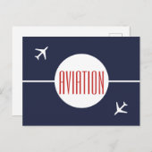 Funky White Plane Pilot Aviation Briefkaart (Voorkant / Achterkant)
