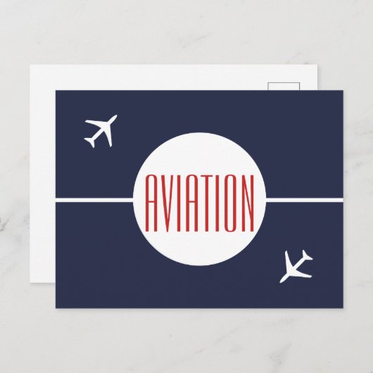Funky White Plane Pilot Aviation Briefkaart (Voorkant / Achterkant)