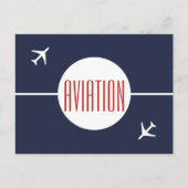 Funky White Plane Pilot Aviation Briefkaart (Voorkant)