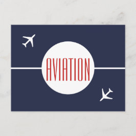 Funky White Plane Pilot Aviation Briefkaart