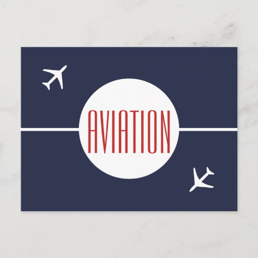 Funky White Plane Pilot Aviation Briefkaart (Voorkant)