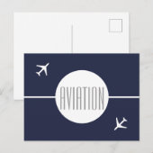 Funky White Plane Pilot Aviation Briefkaart (Voorkant / Achterkant)