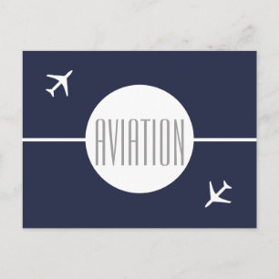 Funky White Plane Pilot Aviation Briefkaart