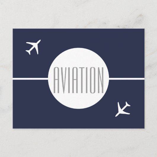 Funky White Plane Pilot Aviation Briefkaart (Voorkant)