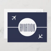 Funky White Plane Pilot Aviation Briefkaart (Voorkant / Achterkant)