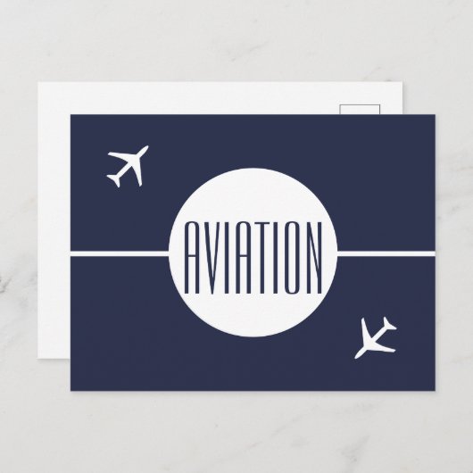 Funky White Plane Pilot Aviation Briefkaart (Voorkant / Achterkant)