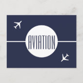 Funky White Plane Pilot Aviation Briefkaart (Voorkant)
