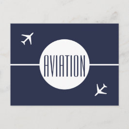 Funky White Plane Pilot Aviation Briefkaart