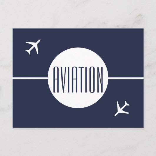 Funky White Plane Pilot Aviation Briefkaart (Voorkant)