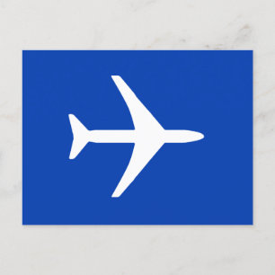 Funky White Plane Pilot Aviation Flying Briefkaart