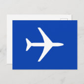 Funky White Plane Pilot Aviation Flying Briefkaart (Voorkant / Achterkant)