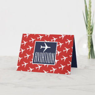 Funky White Plane Pilot Aviation Wenskaart Kaart