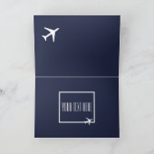 Funky White Plane Pilot Aviation Wenskaart Kaart (Binnen)