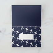 Funky White Plane Pilot Flying Wenskaart Kaart (Binnen)