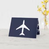 Funky White Plane Pilot Flying Wenskaart Kaart (Gele Bloem)