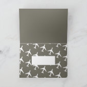 Funky White Plane Pilot Flying Wenskaart Kaart (Binnen)