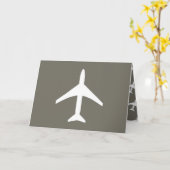 Funky White Plane Pilot Flying Wenskaart Kaart (Gele Bloem)