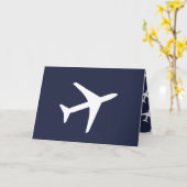 Funky White Plane Pilot Flying Wenskaart Kaart (Gele Bloem)