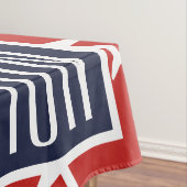 Funky White Plane Red Blue Pilot Aviation Tafelkleed (Voorbeeld)