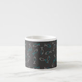 Funky White Turquoise Fish Coffee Espresso Mok Cup (Voorkant)