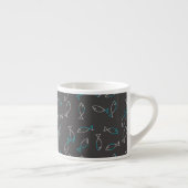 Funky White Turquoise Fish Coffee Espresso Mok Cup (Rechts)