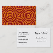 Funky Wild Circle Naadloze Patroon Sinaasappel Visitekaartje (Voorkant / Achterkant)