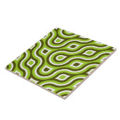 Funky Wild Circle Retro Patroon Lime Groen Wit Tegeltje (Zijkant)