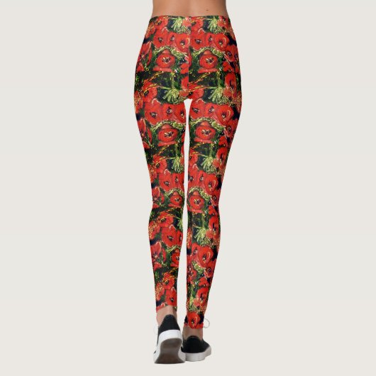 Funky Wild Poppy leggings (Achterkant)