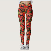 Funky Wild Poppy leggings