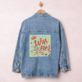 Funky Winner Word Crown Star  Denim Jacket (Hangar)