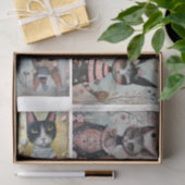 Funky Wired Cats Bottle Decoupage Tissuepapier (Geschenk)