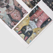 Funky Wired Cats Bottle Decoupage Tissuepapier (Detail)