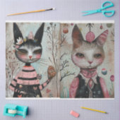 Funky Wired Cats Decoupage Tissuepapier (Craft)