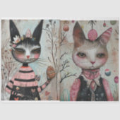 Funky Wired Cats Decoupage Tissuepapier (Voorkant)
