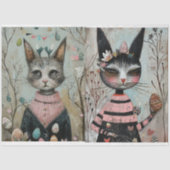 Funky Wired Cats Decoupage Tissuepapier (Voorkant)